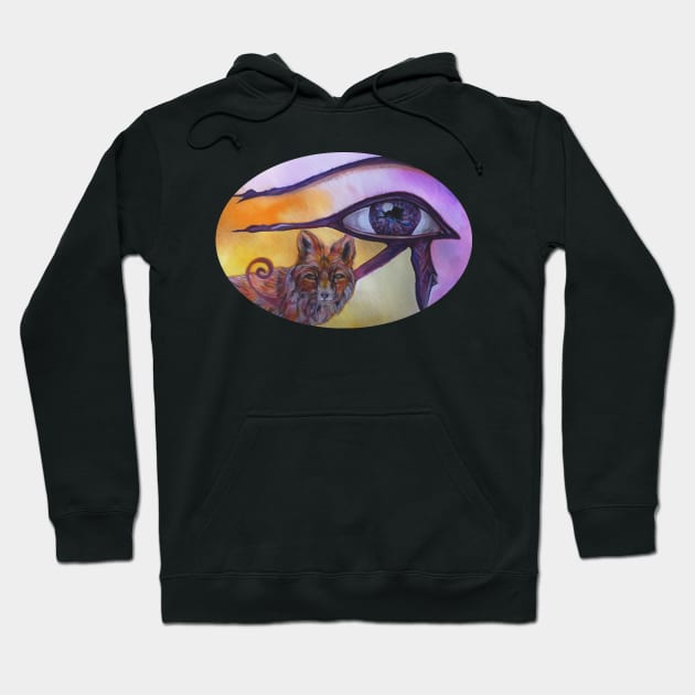 Fox and Eye of Horus Hoodie by candimoonart